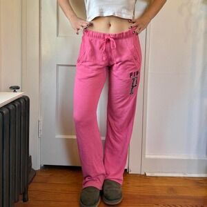 Vintage 90s y2k pink low rise yoga pants flare boot cut wide leg sweatpants